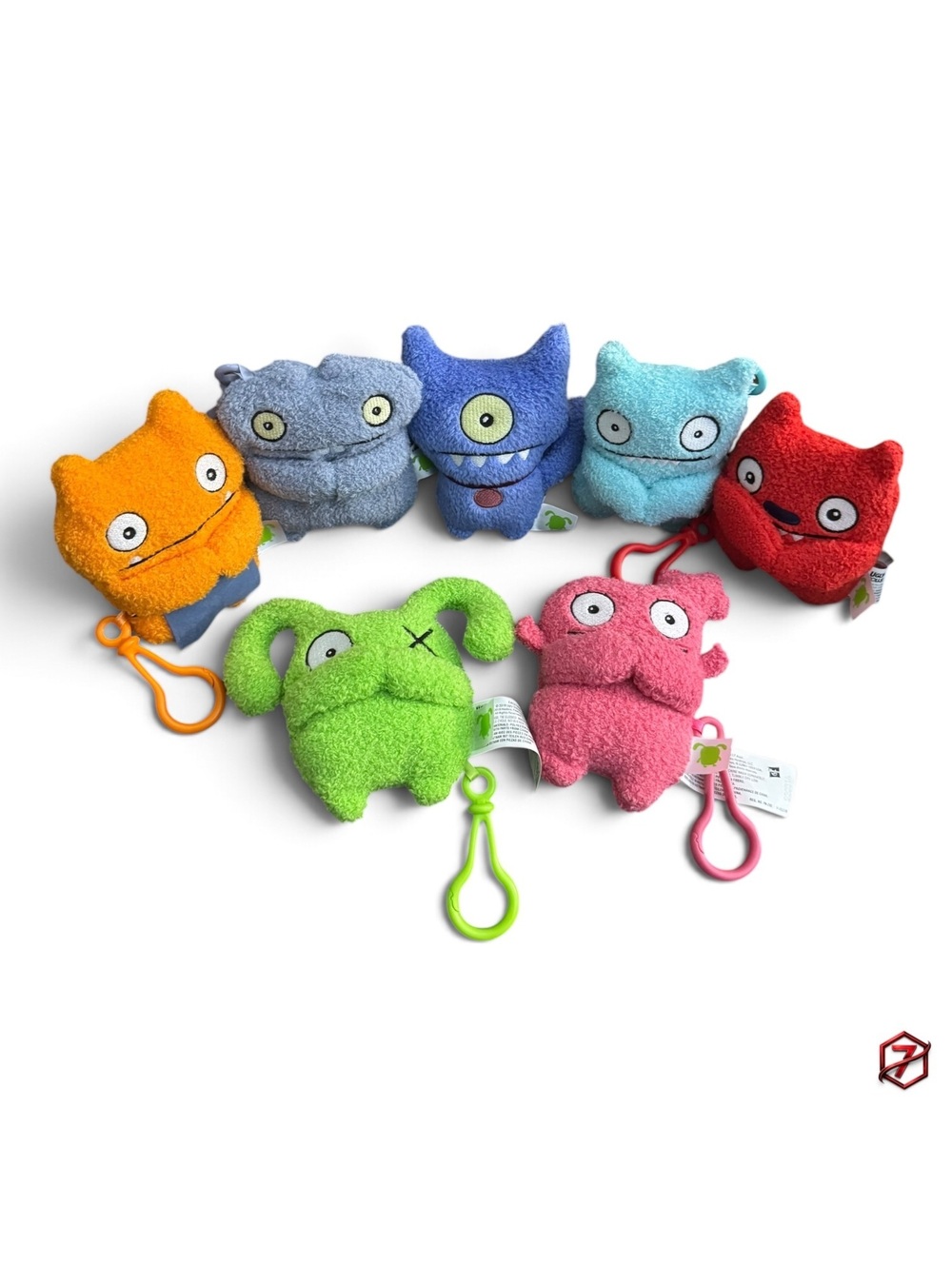 Uglydoll Plush Keychain Clip Lot of 7 Assorted Characters Bag Clips